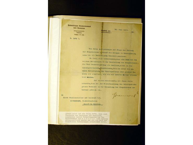 1890/1914, umfangreiche Stempel-Sammlung von Abang-Mbang bis Viktoria auf losen Marken, schönen Briefstücken und einigen Brie