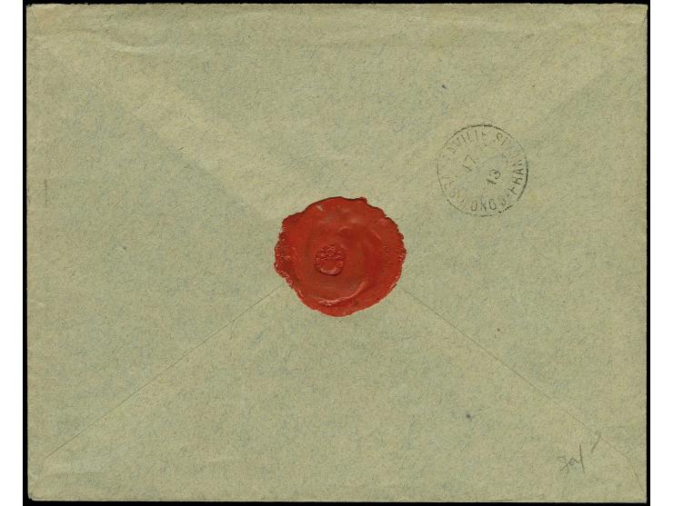 "Deutsch-Französische Grenzexpedition 1912/13 Oberleitung Ost" mit nebengesetztem Siegelstempel auf portofreiem Brief nach Ne