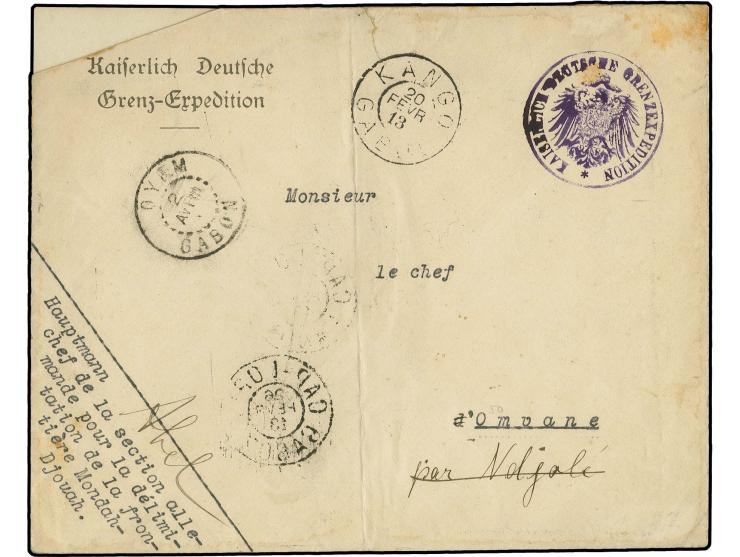 "KAISERLICH DEUTSCHE GRENZ-EXPEDITION", Siegelstempel auf entsprechendem Vordruckumschlag als portofreier Brief mit Franchise