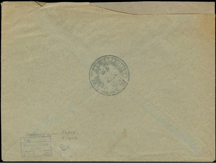 "SANGA NGOKO EXPEDITION", negativer Stempel vorder- und rückseitig auf portofreiem Brief nach Molundu mit vorderseitigem Stem