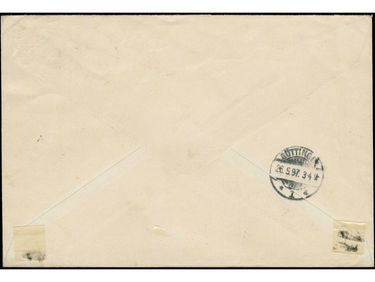 1897, "FORSCHUNGS-STATION YAUNDE", Dienstsiegel mit hds. Absendervermerk vom Stationsleiter "v. Carnap" vorderseitig auf Brie
