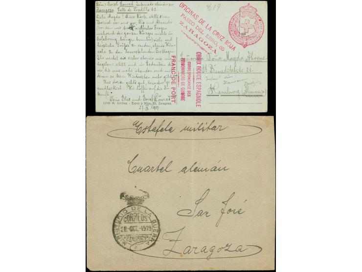 1919,"MINSTERIO DE LA GUERRA 20.OCT.1919", Krone-Zierstempel auf Dienstbrief mit rückseitigem Absendervermerk "Oficina de Cam