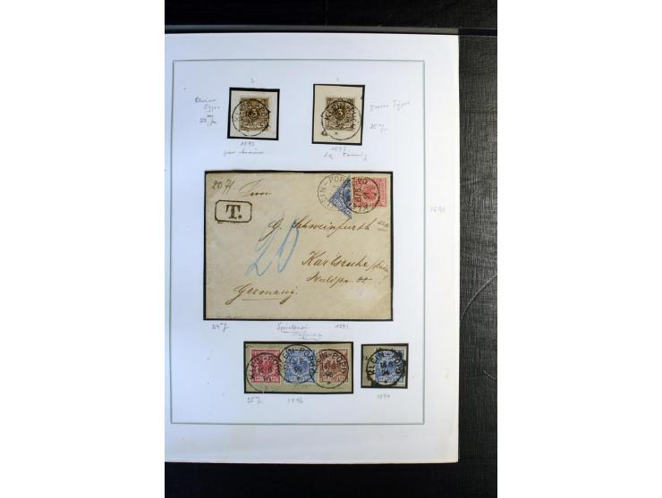 1886/1900, interessante Sammlung mit 25 schönen Briefstücken und 15 Briefen, Karten und Ganzsachen, dabei u.a. früher Brief v