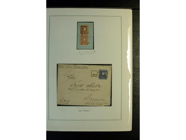 1886/1900, interessante Sammlung mit 25 schönen Briefstücken und 15 Briefen, Karten und Ganzsachen, dabei u.a. früher Brief v