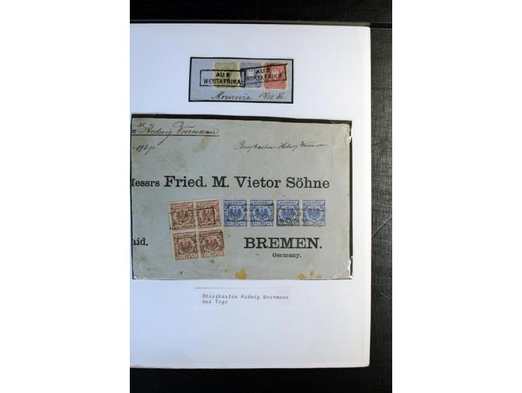 1886/1900, interessante Sammlung mit 25 schönen Briefstücken und 15 Briefen, Karten und Ganzsachen, dabei u.a. früher Brief v