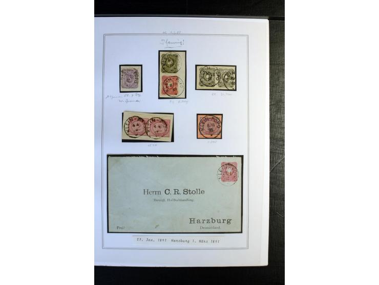 1886/1900, interessante Sammlung mit 25 schönen Briefstücken und 15 Briefen, Karten und Ganzsachen, dabei u.a. früher Brief v