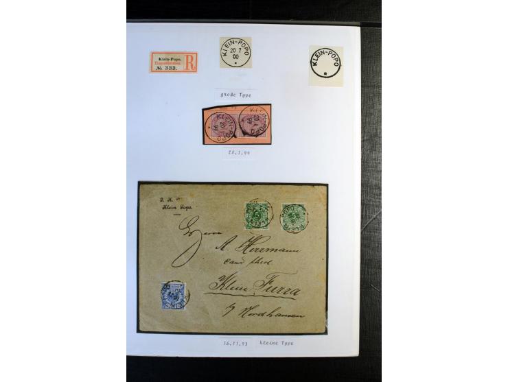 1886/1900, interessante Sammlung mit 25 schönen Briefstücken und 15 Briefen, Karten und Ganzsachen, dabei u.a. früher Brief v