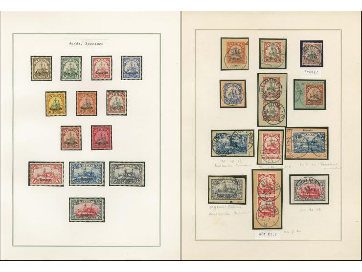 1897/1919, ungebrauchte/postfrische und zusätztlich gestempelte Sammlung mit einigen Briefstücken und 15 Briefen und Karten, 