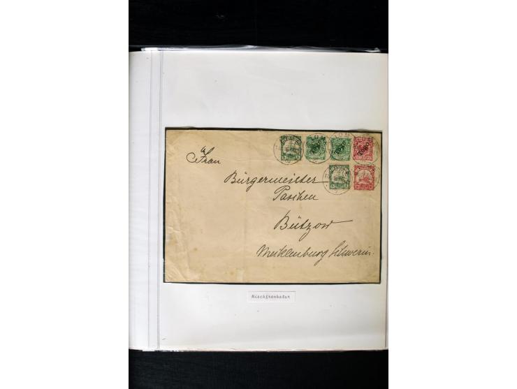 1897/1919, ungebrauchte/postfrische und zusätztlich gestempelte Sammlung mit einigen Briefstücken und 15 Briefen und Karten, 