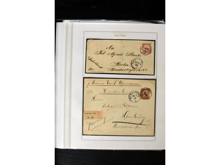 1897/1919, ungebrauchte/postfrische und zusätztlich gestempelte Sammlung mit einigen Briefstücken und 15 Briefen und Karten, 