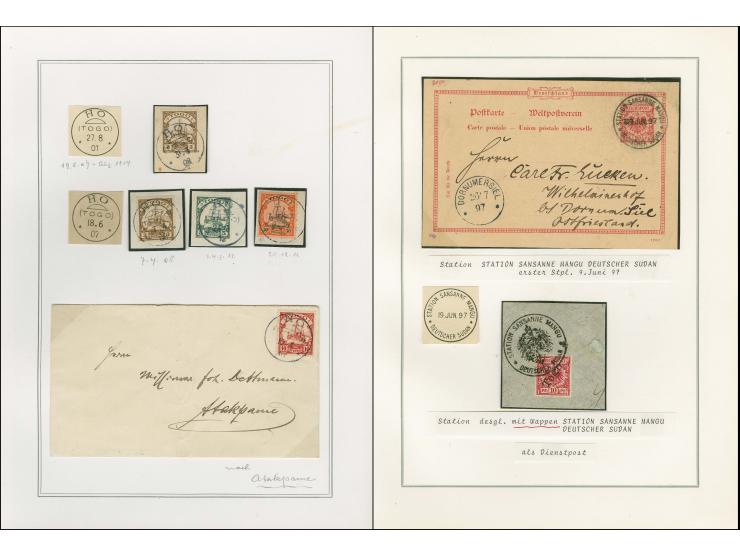 1899/1914, interessante Sammlung von Agome Palime bis Tsewie und einigen Stationsstempeln auf wenigen losen Marken, vielen sc