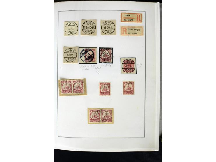 1899/1914, interessante Sammlung von Agome Palime bis Tsewie und einigen Stationsstempeln auf wenigen losen Marken, vielen sc