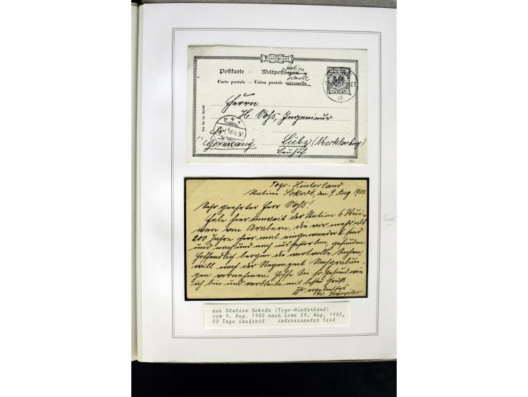 1899/1914, interessante Sammlung von Agome Palime bis Tsewie und einigen Stationsstempeln auf wenigen losen Marken, vielen sc