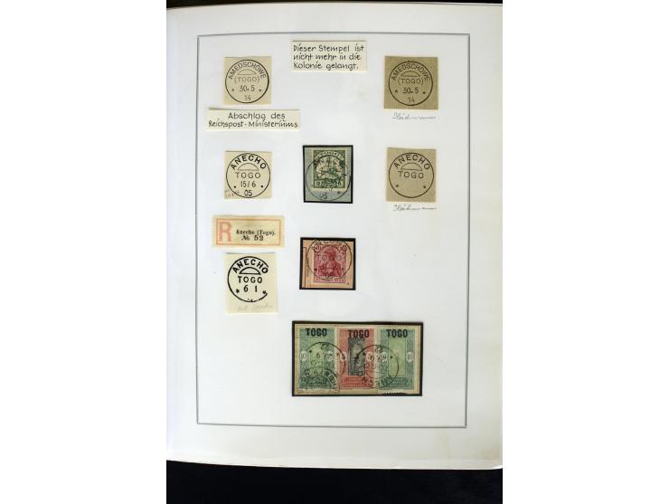 1899/1914, interessante Sammlung von Agome Palime bis Tsewie und einigen Stationsstempeln auf wenigen losen Marken, vielen sc