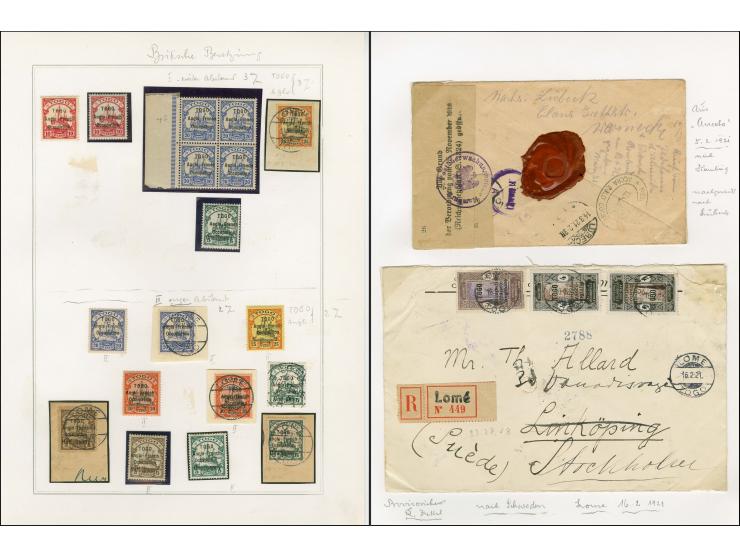 1914/1922, interessante Sammlung inkl. Frz. Besetzung mit einigen besseren Marken, schönen Briefstücken und einigen Briefen u