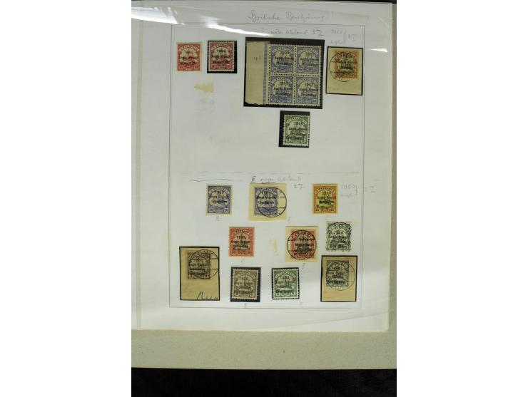 1914/1922, interessante Sammlung inkl. Frz. Besetzung mit einigen besseren Marken, schönen Briefstücken und einigen Briefen u