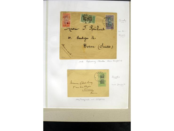 1914/1922, interessante Sammlung inkl. Frz. Besetzung mit einigen besseren Marken, schönen Briefstücken und einigen Briefen u