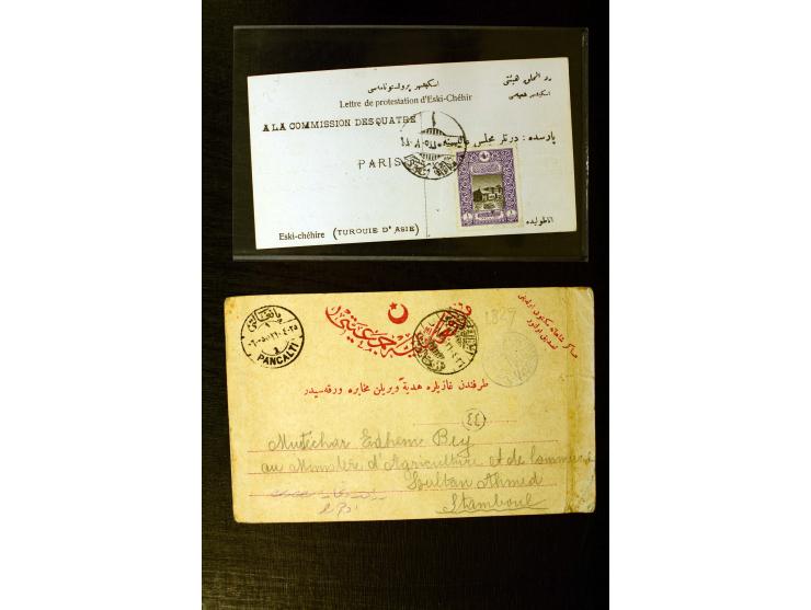 FPO-SAHRA POSTASI: 1914/18, collection of more than 60 cards and covers with many scarce and rare items incl. several Holy La
