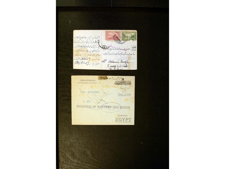 POW: 1913/19 (ca.), 13 cards and covers to and from prisoners of war, many different camps incl Malta, Egypt, Sibiria etc., a