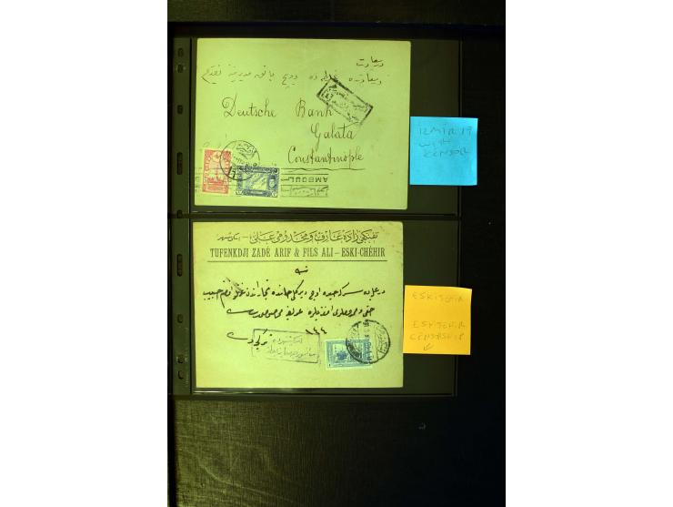 OTTOMAN EMPIRE: 1860/1918 (ca.), over 140 postcards, letters, newspapers and postal documents incl. scarce cancellations, rai