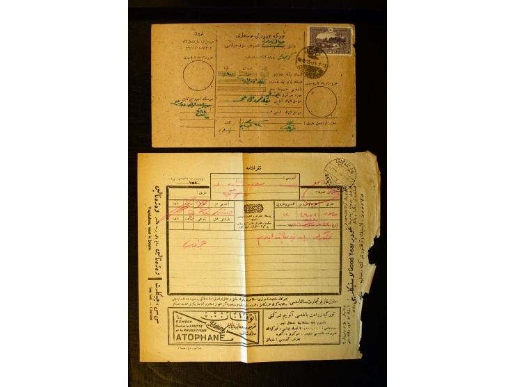 OTTOMAN EMPIRE: 1860/1918 (ca.), over 140 postcards, letters, newspapers and postal documents incl. scarce cancellations, rai