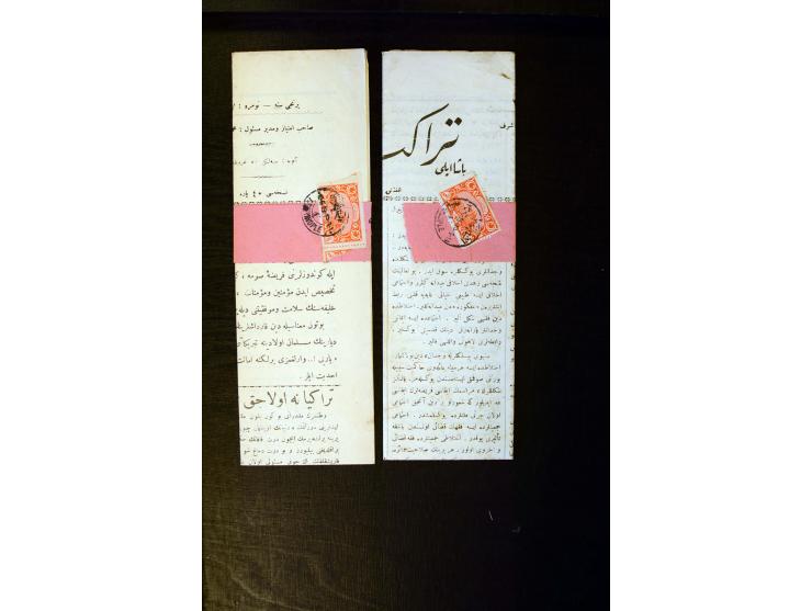 OTTOMAN EMPIRE: 1860/1918 (ca.), over 140 postcards, letters, newspapers and postal documents incl. scarce cancellations, rai