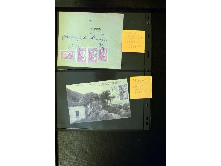 OTTOMAN EMPIRE: 1860/1918 (ca.), over 140 postcards, letters, newspapers and postal documents incl. scarce cancellations, rai