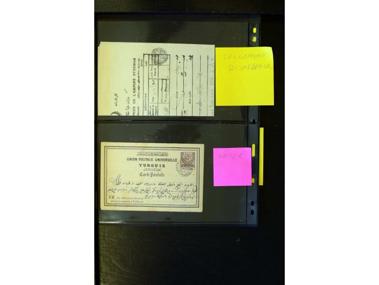 OTTOMAN EMPIRE: 1860/1918 (ca.), over 140 postcards, letters, newspapers and postal documents incl. scarce cancellations, rai