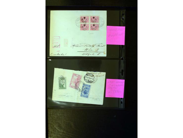 OTTOMAN EMPIRE: 1860/1918 (ca.), over 140 postcards, letters, newspapers and postal documents incl. scarce cancellations, rai