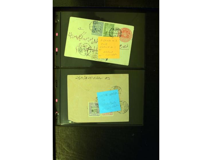 OTTOMAN EMPIRE: 1860/1918 (ca.), over 140 postcards, letters, newspapers and postal documents incl. scarce cancellations, rai