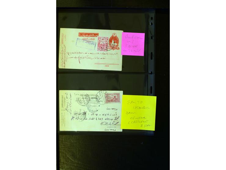 OTTOMAN EMPIRE: 1860/1918 (ca.), over 140 postcards, letters, newspapers and postal documents incl. scarce cancellations, rai