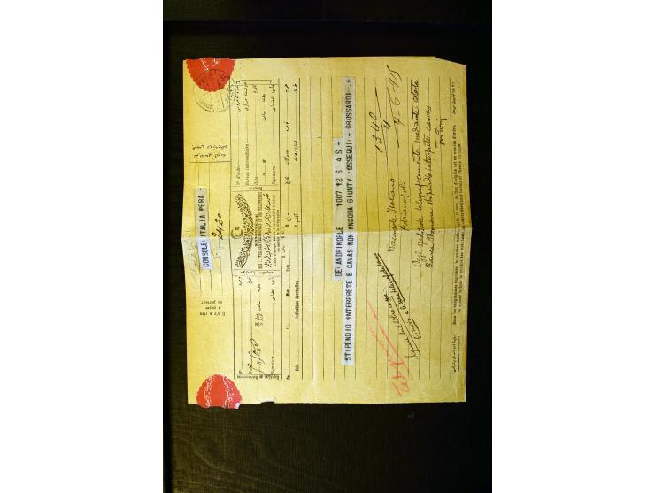 OTTOMAN EMPIRE: 1860/1918 (ca.), over 140 postcards, letters, newspapers and postal documents incl. scarce cancellations, rai