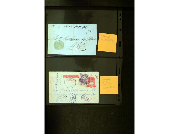 OTTOMAN EMPIRE: 1860/1918 (ca.), over 140 postcards, letters, newspapers and postal documents incl. scarce cancellations, rai