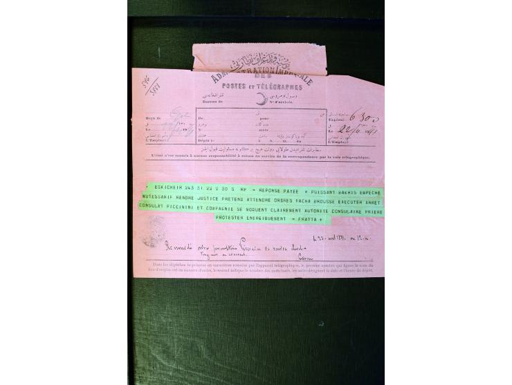 OTTOMAN EMPIRE: 1860/1918 (ca.), over 140 postcards, letters, newspapers and postal documents incl. scarce cancellations, rai