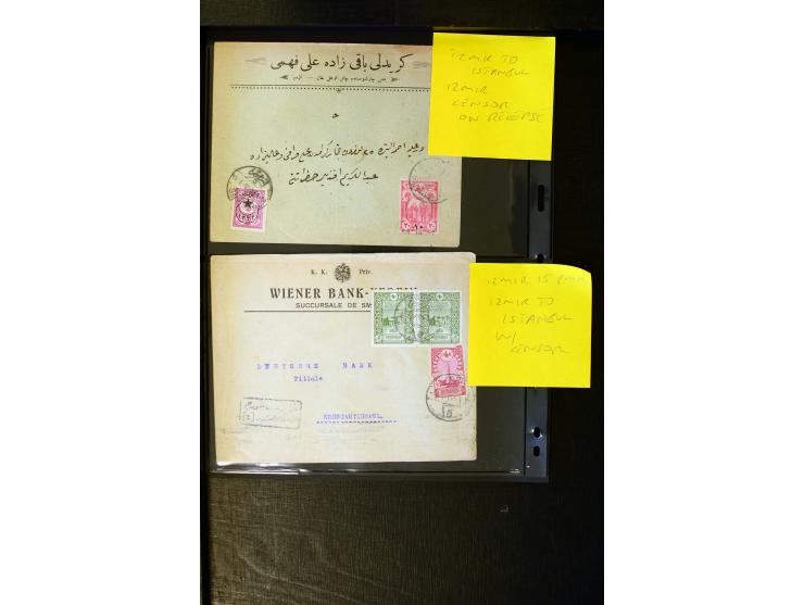 OTTOMAN EMPIRE: 1860/1918 (ca.), over 140 postcards, letters, newspapers and postal documents incl. scarce cancellations, rai