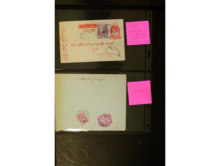 OTTOMAN EMPIRE: 1860/1918 (ca.), over 140 postcards, letters, newspapers and postal documents incl. scarce cancellations, rai