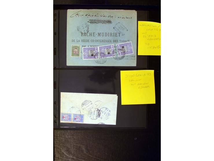 OTTOMAN EMPIRE: 1860/1918 (ca.), over 140 postcards, letters, newspapers and postal documents incl. scarce cancellations, rai