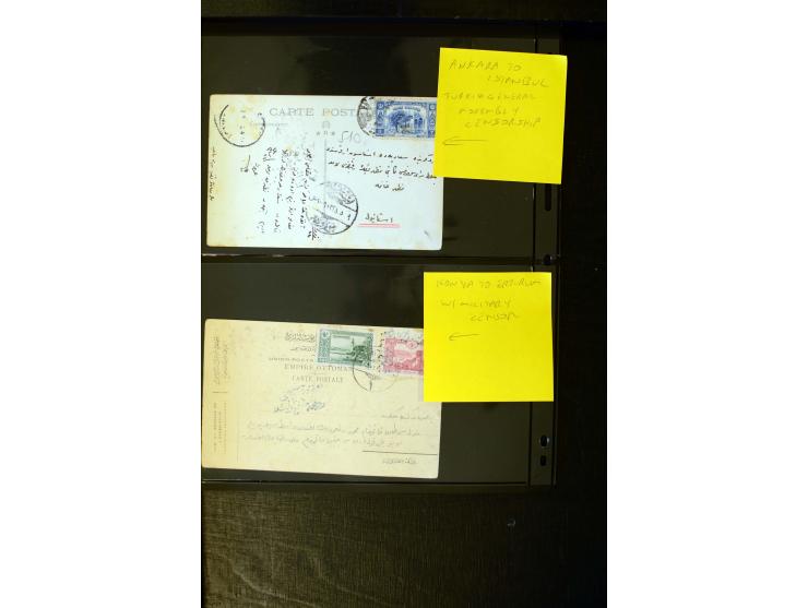 OTTOMAN EMPIRE: 1860/1918 (ca.), over 140 postcards, letters, newspapers and postal documents incl. scarce cancellations, rai