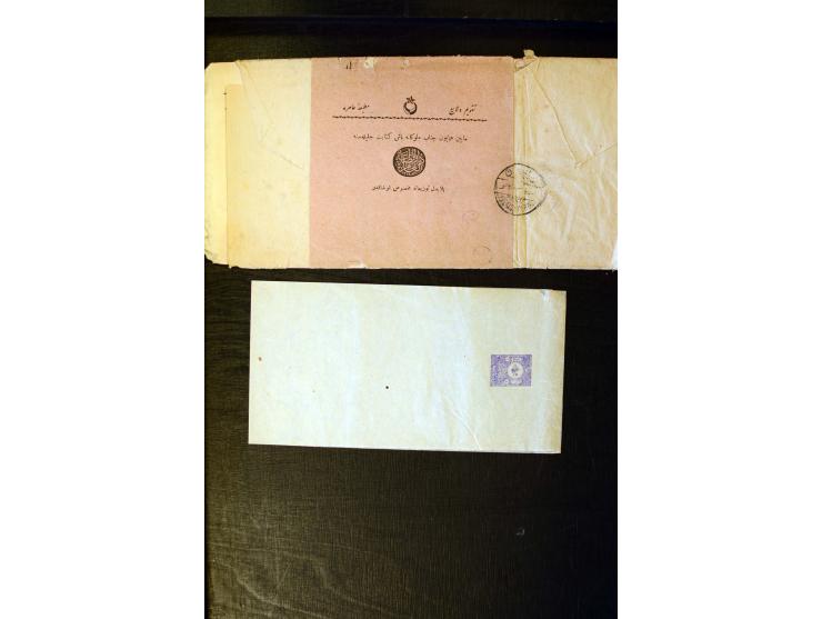 OTTOMAN EMPIRE: 1860/1918 (ca.), over 140 postcards, letters, newspapers and postal documents incl. scarce cancellations, rai
