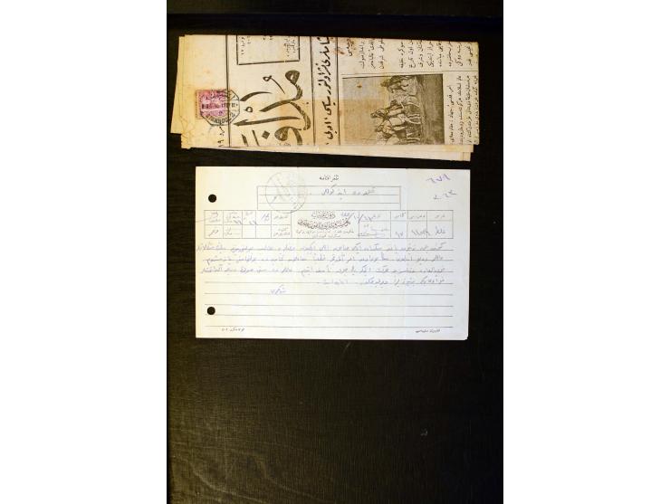 OTTOMAN EMPIRE: 1860/1918 (ca.), over 140 postcards, letters, newspapers and postal documents incl. scarce cancellations, rai