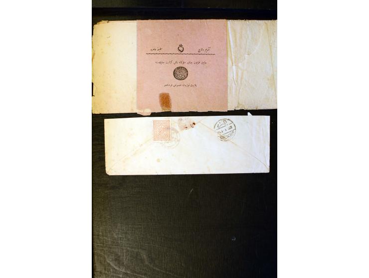 OTTOMAN EMPIRE: 1860/1918 (ca.), over 140 postcards, letters, newspapers and postal documents incl. scarce cancellations, rai