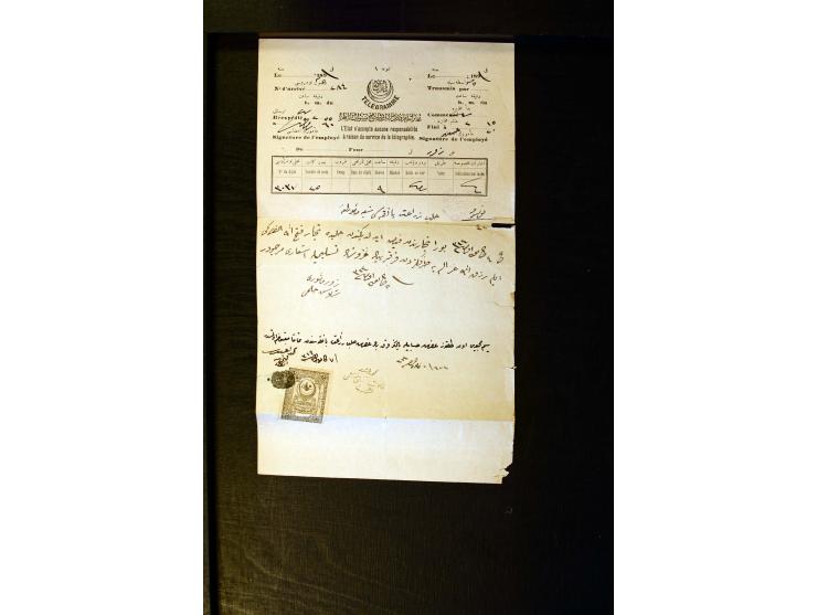 OTTOMAN EMPIRE: 1860/1918 (ca.), over 140 postcards, letters, newspapers and postal documents incl. scarce cancellations, rai