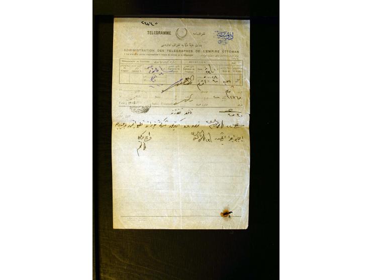 OTTOMAN EMPIRE: 1860/1918 (ca.), over 140 postcards, letters, newspapers and postal documents incl. scarce cancellations, rai
