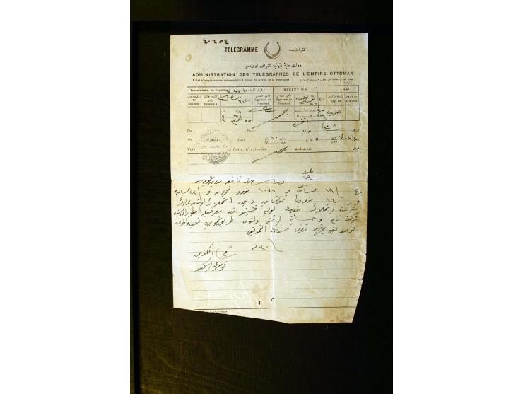 OTTOMAN EMPIRE: 1860/1918 (ca.), over 140 postcards, letters, newspapers and postal documents incl. scarce cancellations, rai