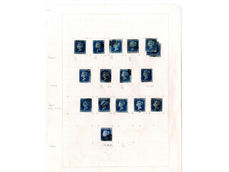 1854/55, plating study of the states and repairs of the &sbquo;A«-row and «T»-row stamps of plate 4 (imperf. & perf.), includ