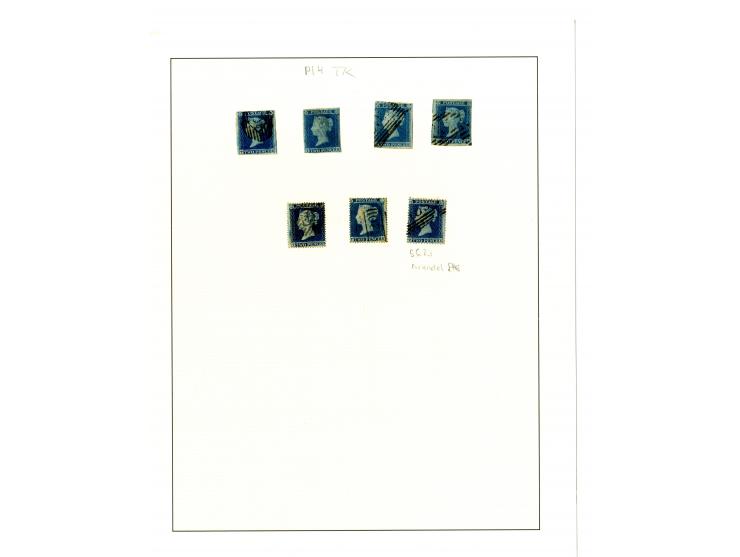 1854/55, plating study of the states and repairs of the &sbquo;A«-row and «T»-row stamps of plate 4 (imperf. & perf.), includ