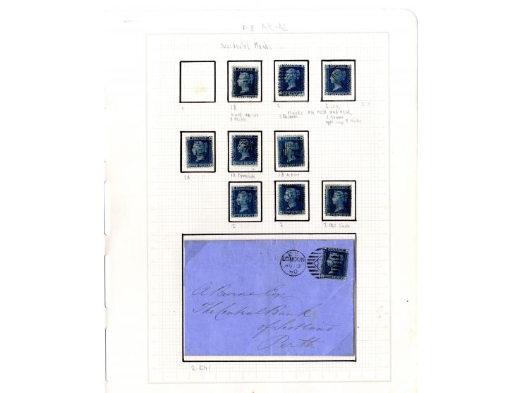 1858/79, 2d blue plate 8, the interesting study of the states (wear) and repairs of the plate, in total more than 280 stamps 