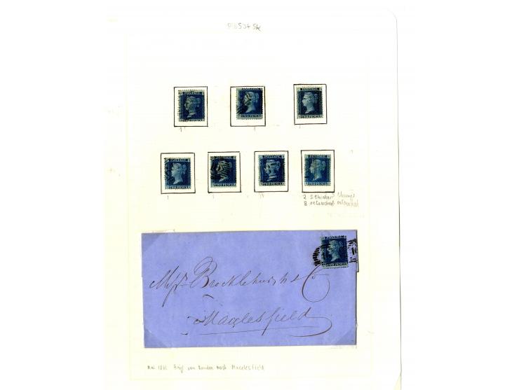 1858/79, 2d blue plate 8, the interesting study of the states (wear) and repairs of the plate, in total more than 280 stamps 