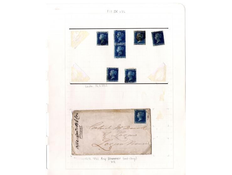 1858/79, 2d blue plate 8, the interesting study of the states (wear) and repairs of the plate, in total more than 280 stamps 