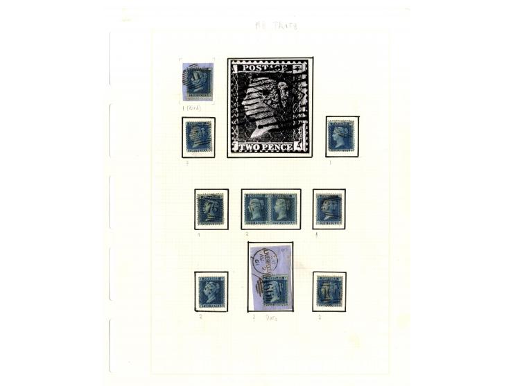 1858/79, 2d blue plate 8, the interesting study of the states (wear) and repairs of the plate, in total more than 280 stamps 